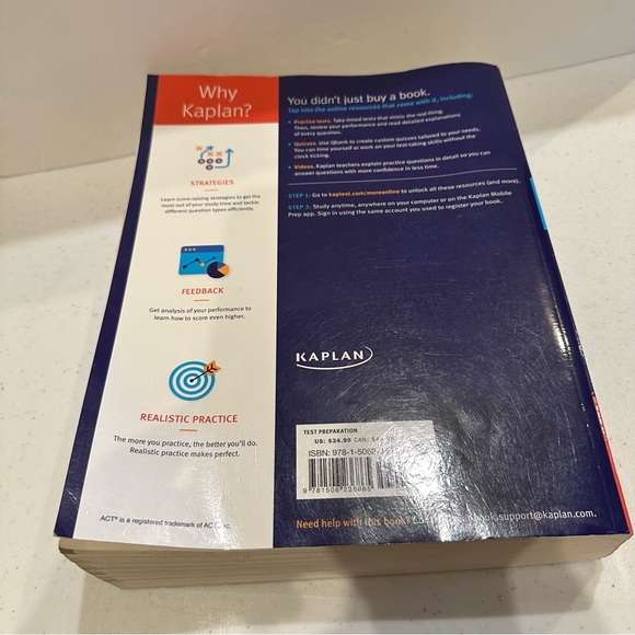 ACT Prep Plus 2020 edition, Kaplan, paperback book - Picture 3 of 11